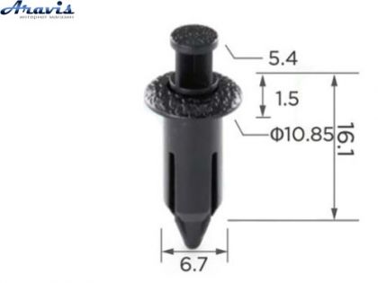 Фиксатор C0084 нажимной распорной OEM 9046707066P0, 90467-07066-P0, 9046707066E0 100шт