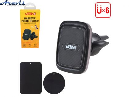 Держатель для телефона Voin UHV-5007BK/GY магнитный на дефлектор