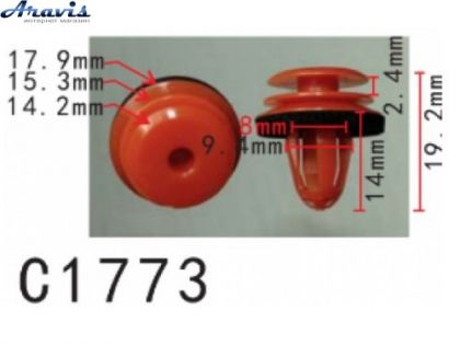 Клипсы C1773 обшивки Дверей Молдинги BMW Mini 07146962771,51417046415,15463 100шт