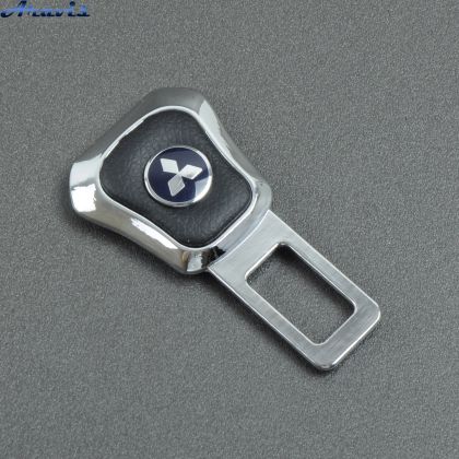 Заглушка ремня безопасности метал Mitsubishi цинк.сплав + кожа FLY №7