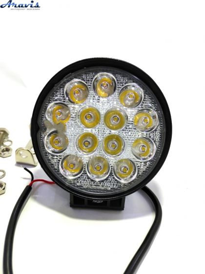 Дополнительные светодиодные фары LED 27 42W 55ММ дальний свет желтая большая