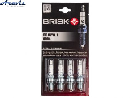 Свечи зажигания Brisk DR15YC1.4B Super Зазор-1.1мм ключ-16 2110-2112-09-инж 16-ти клап. Aveo, Ланос