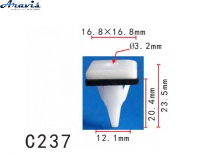 Кліпси C0237 під саморіз Молдинга Порога Mitsubishi MB361578,MR280579 100шт