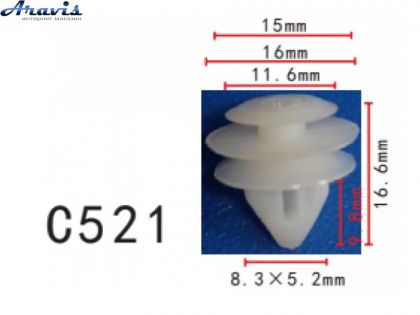 Клипсы C0521 обшивки Дверей молдинг универсальная 100шт