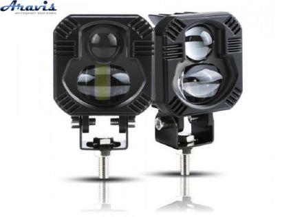 Додаткові світлодіодні фари LED Bi Квадратні P-66-40W 65*65*50мм 10-80V W/W 4 390