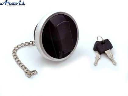 Кришка бензобака TIR чорна 051060 Д=60мм під ключ з ланцюжком пластикова DAF-SCANIA