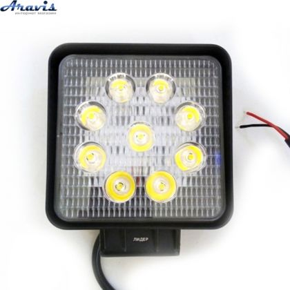 Дополнительные светодиодные фары LED Лидер 27W Yellow квадратные дальний