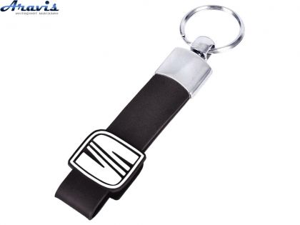 Брелок для ключей с резиновым ремешком Seat чёрный