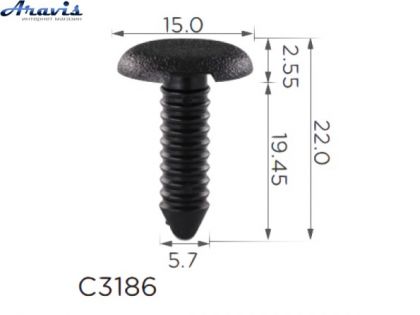 Клипсы C3186 обшивки Салона Volkswagen Seat Skoda Audi 6Q0867333,6Q0-867-333,10099 100шт