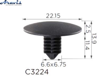 Клипсы C3224 обшивки Nissan Infiniti 66820-1KM0A,668201KM0A 100шт