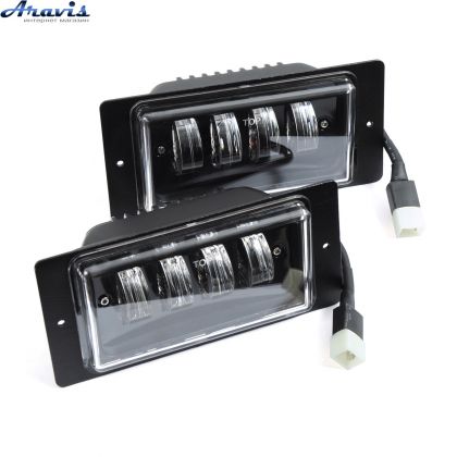 Додаткові світлодіодні фари LED ВАЗ 2110-15 40W біла 4*10W Лінзовані, чорний відбивач 174*84*46мм IP67 МРТ Турція