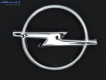 Емблема Opel 120х98мм пластик хром скотч Vectra B перед