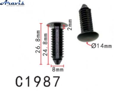 Кліпси C1987 Кріплення обшивки Кузова Салону BMW Ford General Motors Chrysler 52201964201 100шт