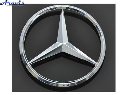 Эмблема Mercedes D90мм 210 кузов задняя 3 пукли пластик изогнутая