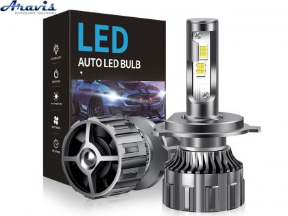 Автомобільні світлодіодні LED лампи H4 60W/9600Lm/6000K 3570 Chip+400% 12V R11