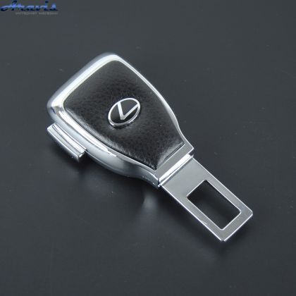 Заглушка ремня безопасности метал Lexus цинк.сплав + кожа + вход под ремень FLY тип №5