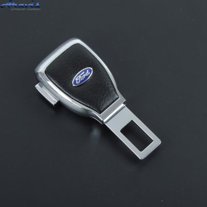 Заглушка ремня безопасности метал Ford цинк.сплав + кожа + вход под ремень FLY тип №5