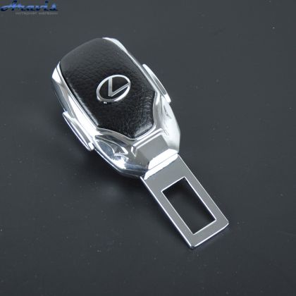 Заглушка ремня безопасности метал Lexus цинк.сплав + кожа + вход под ремень FLY тип №3