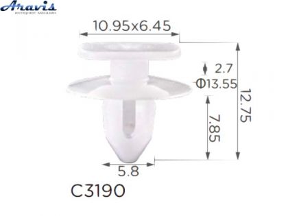 Кліпси C3190 обшивки Дверей Volkswagen Seat 6E0837732 6E0-837-732 15879 100шт