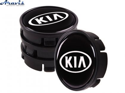 Заглушка колесного диска KIA 60x55 прямая универсальная силиконовая 4шт