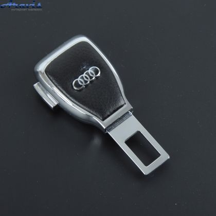 Заглушка ремня безопасности метал Audi цинк.сплав + кожа + вход под ремень FLY №5