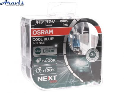 Галогенная лампа H7 12V 55W 5000K +100% Cool Blue Osram Box-2шт 64210CBN-HCB BOX