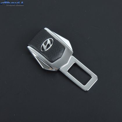 Заглушка ремня безопасности метал Hyundai цинк.сплав + кожа FLY тип №2