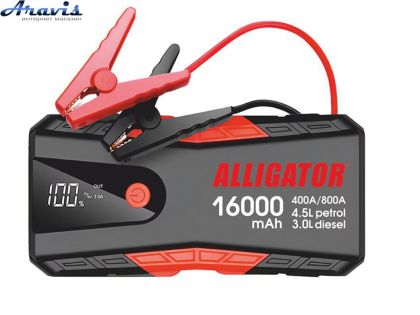 Пуско зарядное устройство для автомобильного аккумулятора 400А старт 16000 mAh 12В Alligator Jump Starter JS840