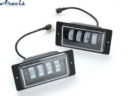 Додаткові світлодіодні фари LED ВАЗ 2110-15 40W біла Лінзовані чорний відбивач