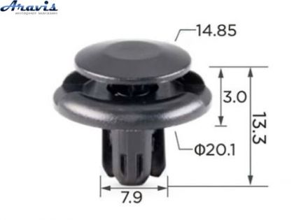 Фіксатор C0083 натискний розпірний OEM MU000319,MR220501,91512SX0003, 91512-SX0-003,11380 100шт