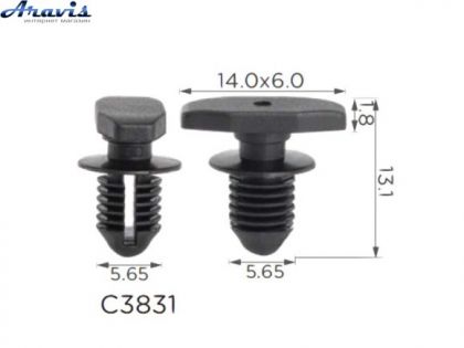 Кліпси C3831 Кріплення ущільнювальноЇ гумки Капота Volkswagen Seat 3D0823717 100шт