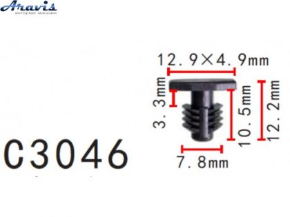 Клипсы C3046 уплотнителя Hyundai Kia 864381R000,86438-1R000,10664 100шт