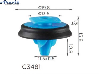 Клипсы C3481 Молдинга Fiat Alfa Romeo Lancia 0735537083 Chrysler Jeep 5SR17JXWAA 100шт