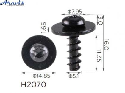 Саморез H2070 с шайбой Volkswagen Audi Seat Skoda 10354602 100шт