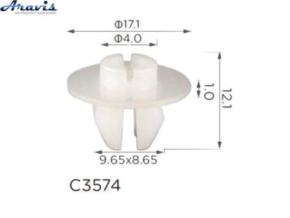 Клипсы C3574 Крепления брызговиков Toyota 9018905142 100шт