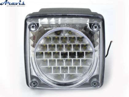 Задній ліхтар універсальний квадратний 11х11см Білий 24V LED 33 туреччина 201310-В