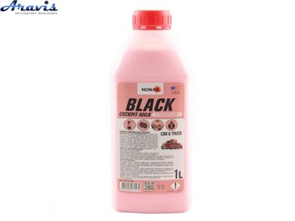 Полироль торпеды молочко 1L Nowax Black Cockpit Milk Strawberry концентрат 1:1/1:2 NX01188