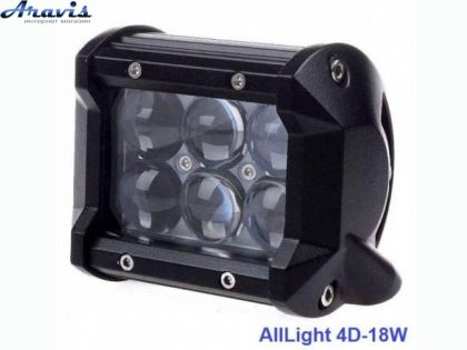 Додаткові світлодіодні фари LED прямокутні 98*73*65mm 18W 3W*6 4D-18W/S дальній