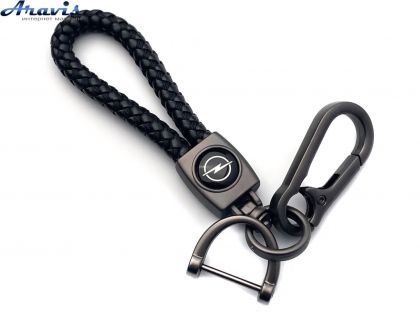 Брелок для ключів плетений з карабіном Opel