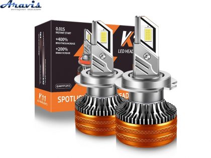 Автомобільні світлодіодні LED лампи H7 80W/13000Lm/6000K 3570 Chip+400% 9-16V K11