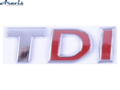 Эмблема надпись TDI на багажник (DI красная) Passat 2015-19 50х16мм 3G0853675N JZQ