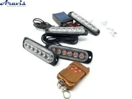 Стробоскоп светодиодный 6LED 4in1 red+blue с пультом I-BS-1-4-6LED-R+B