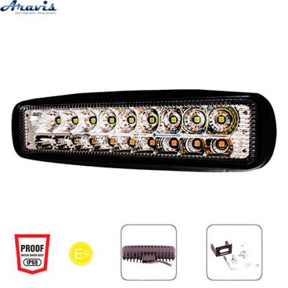 Дополнительные светодиодные фары LED Pulso WLP-20RT2 10Led*2W 10Led*1W (160*46*55) 20W+10W 6000K с поворотом