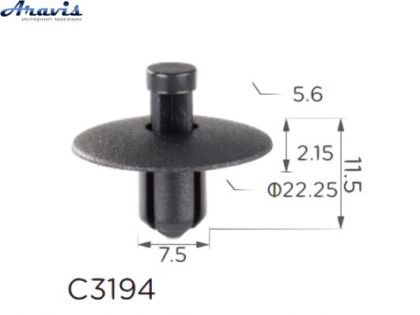 Клипсы C3194 Volkswagen Audi Nissan Honda Mazda Mitsubishi Suzuki WHT004994 11575 100шт