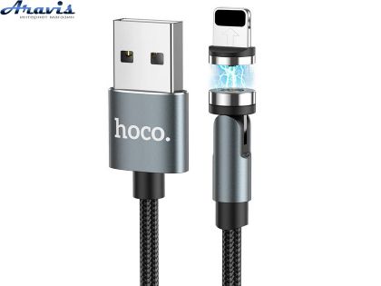 Кабель USB iPhone Hoco U94 Universal Magnetic 1.2m Black Магнитный поворотный 360