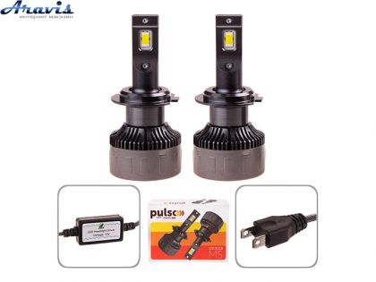Автомобільні світлодіодні LED лампи Pulso M5/H7/9-36v/2*100w/6500K (M5-H7)