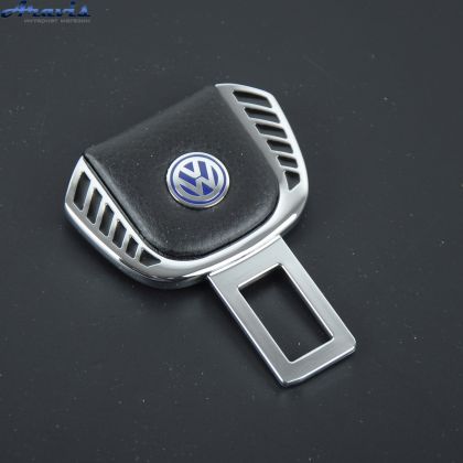 Заглушка ремня безопасности метал Volkswagen цинк.сплав + кожа FLY тип №1