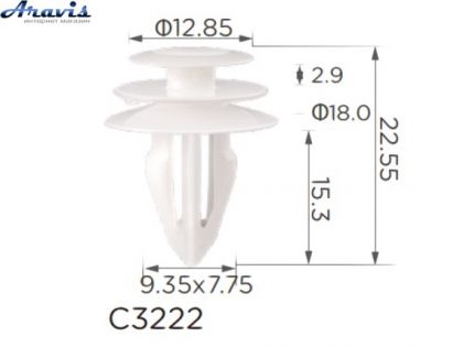 Клипсы C3222 обшивки Дверей Nissan Infiniti 0155310481,01553-10481,15343 100шт