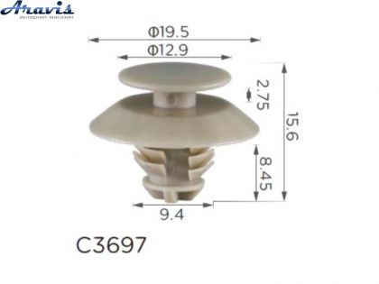 Клипсы C3697 обшивки Дверей универсальная 100шт