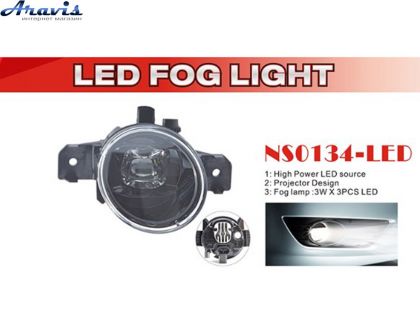 Протитуманні фари LED Nissan Cars NS-0134L LED-12V9W з проводкою